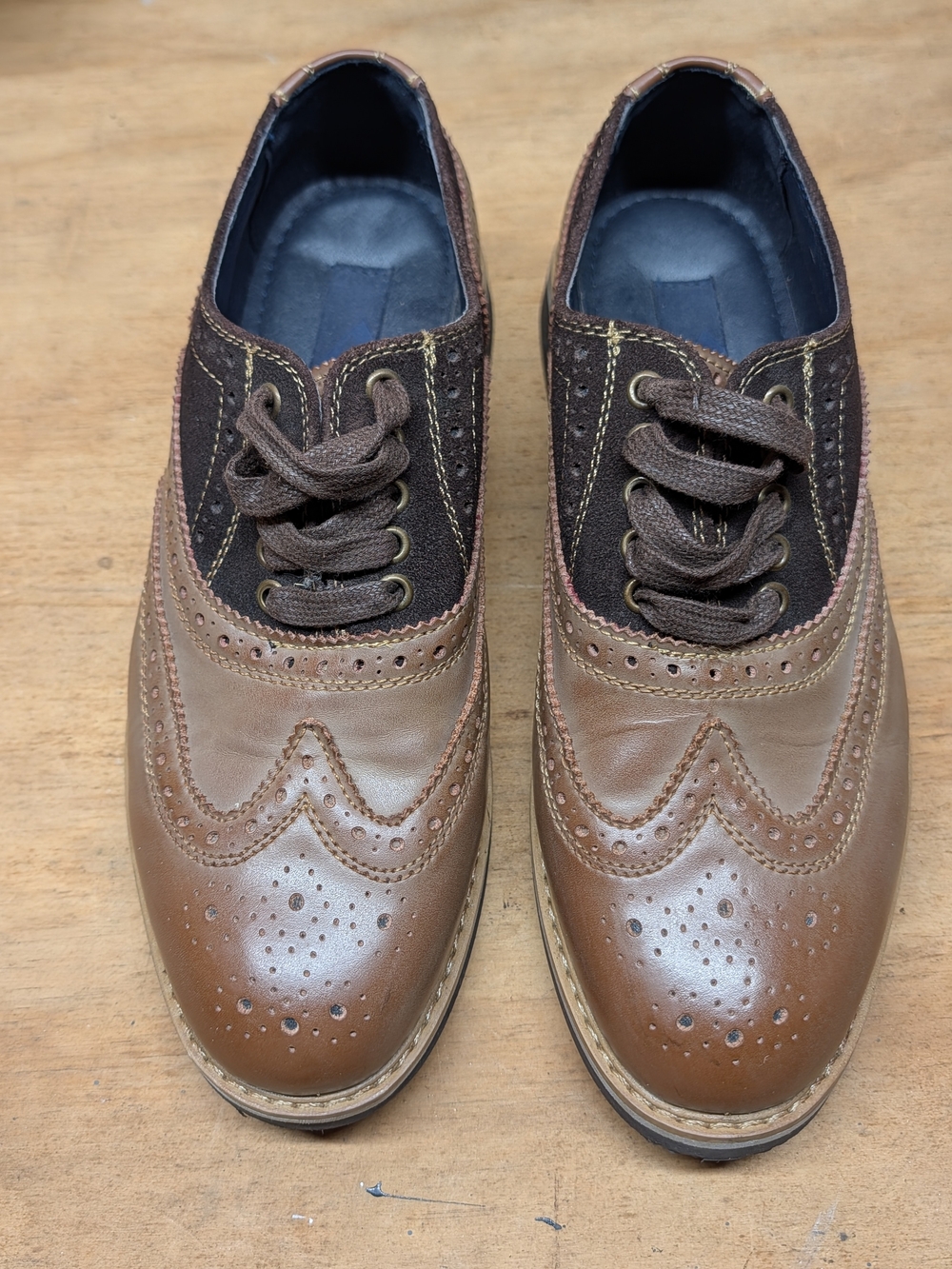 Joseph Abboud Brown and Dark Brown Wingtip Oxfords